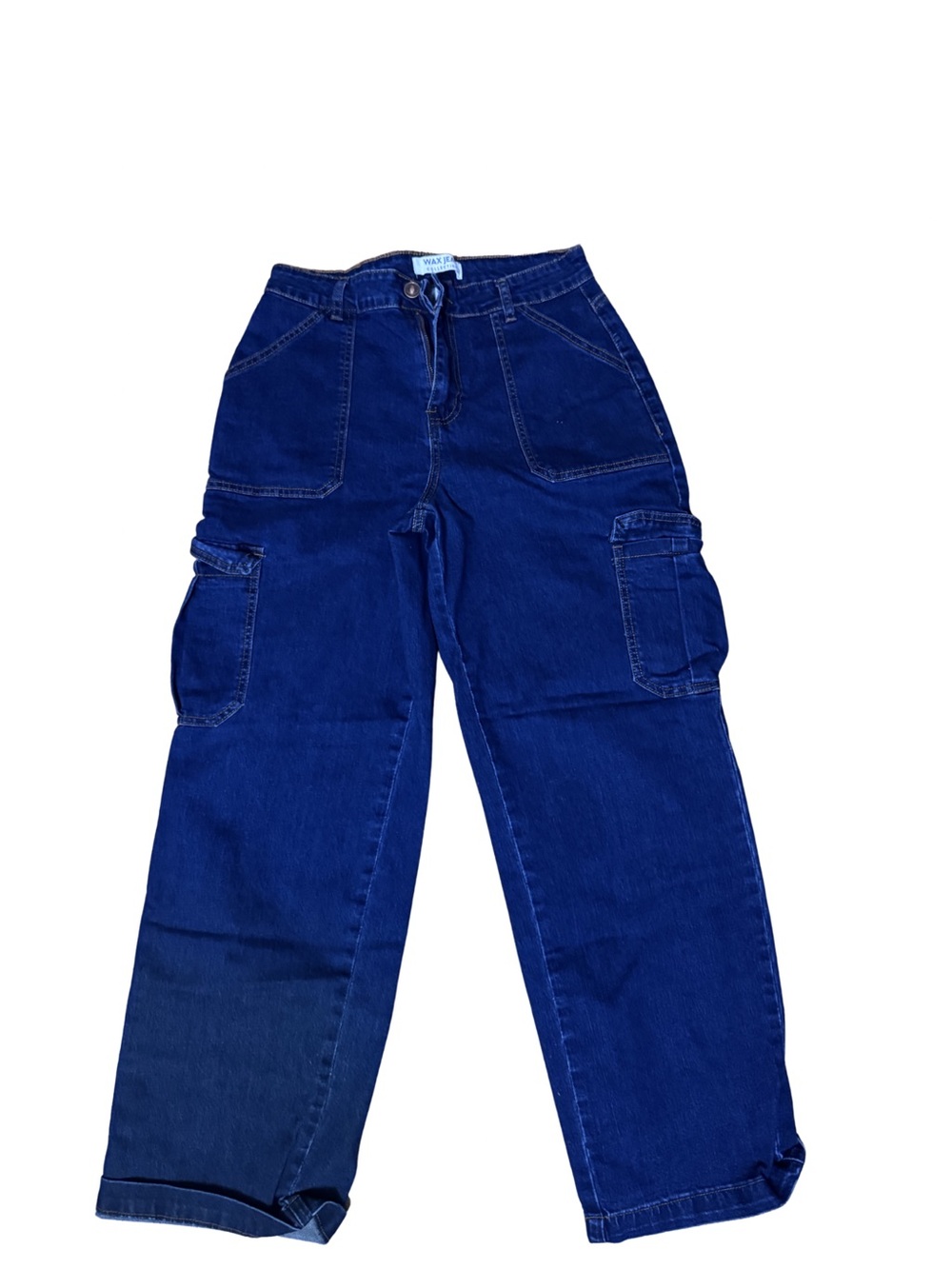 Wax Jean Collection Dark Wash Wide Leg Cargo Jeans Size 9/29